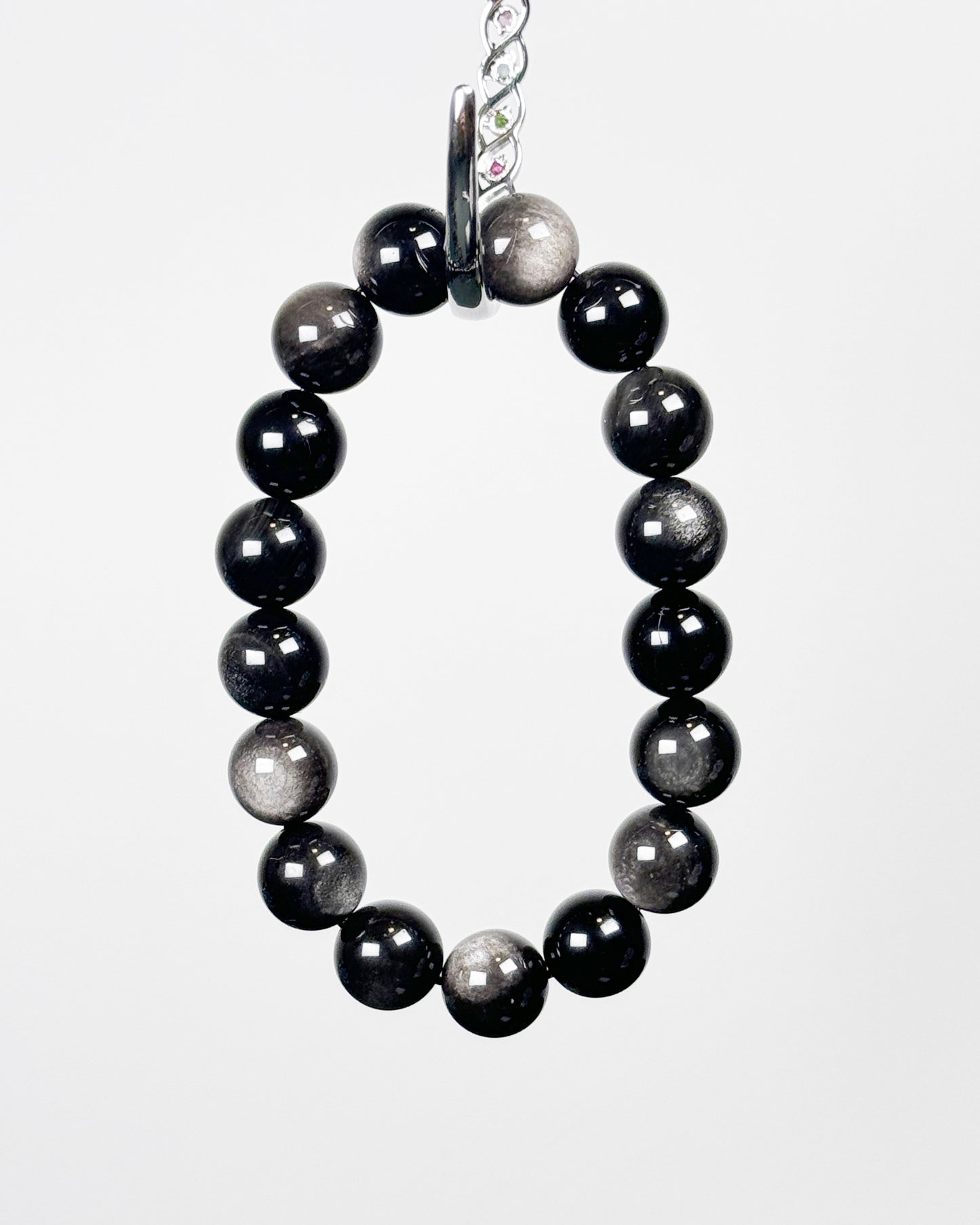 Silver Sheen Obsidian Bracelet